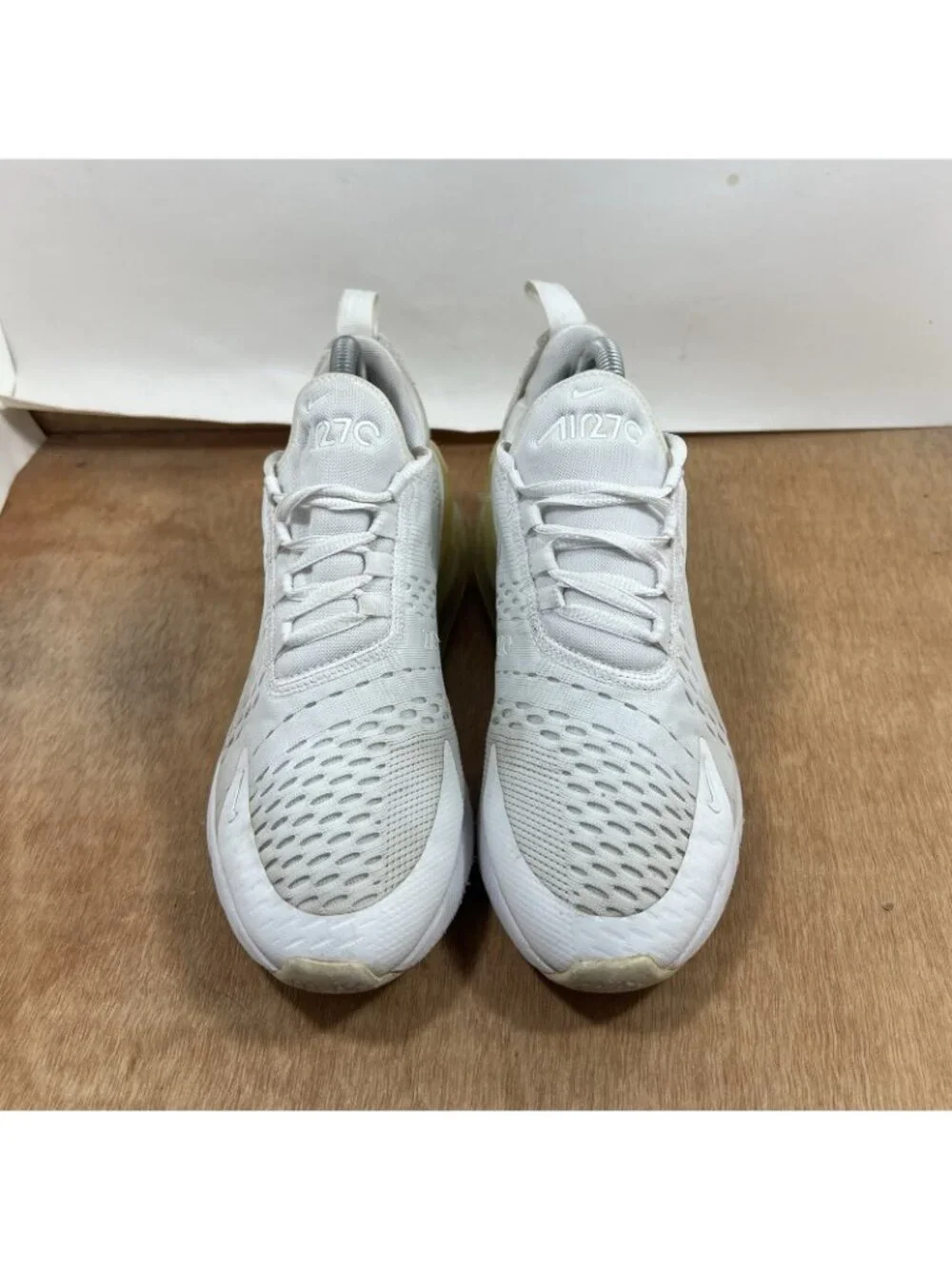 Nike Air Max 270 Women Size 8 Shoes 'Triple White' 943345-103